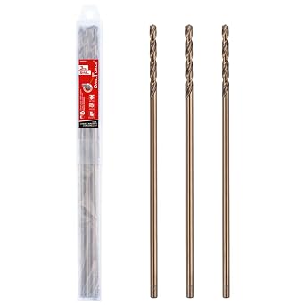 5/16 in. x 12 in. Cobalt Aircraft Extension Drill Bits Set3PCS, M35 High Speed Steel Drill Bit Extra Long Deep Hole Drilling for Stainless Steel, Plastic and Wood