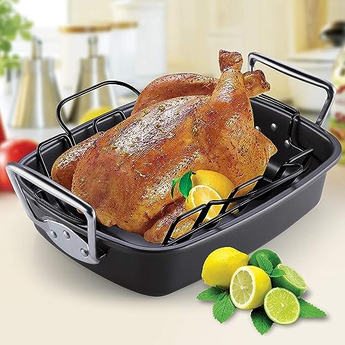 Asador antiadherente para hornear fuente rectangular con rejilla 43 x 33 cm 8