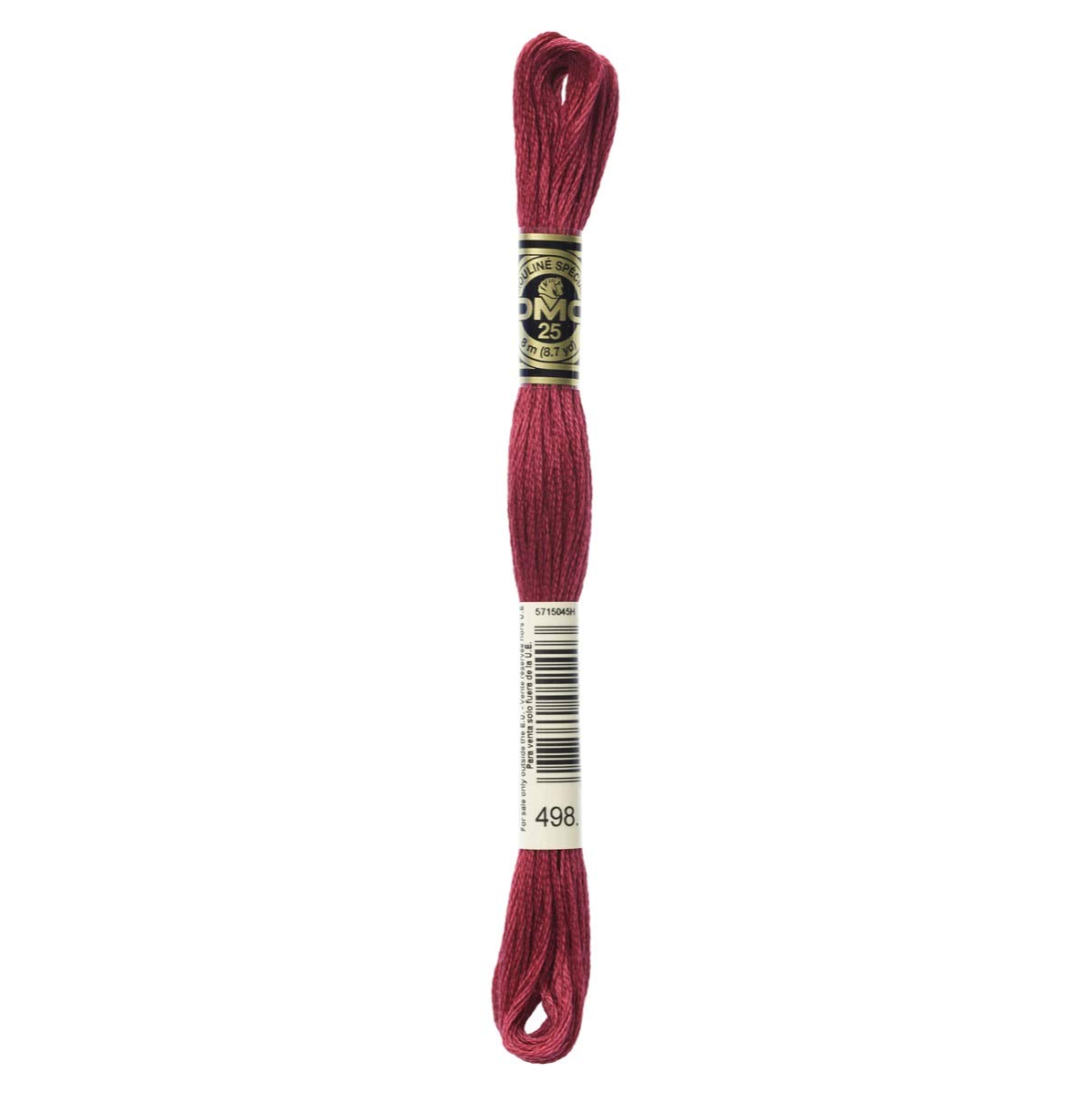 DMC Embroidery Floss Mouline Stranded Cotton Thread for Hand Embroidery and Sewing - Colour No: 498-6 x 8m Skeins — image 1