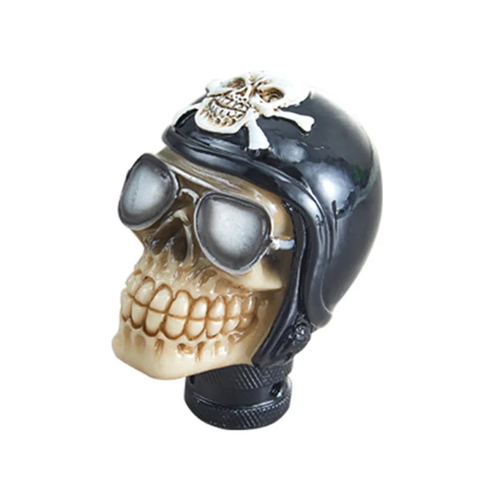 Hyasdbwe Black Modification Car Gear Shift Knobs Skull Head Gear Manual Transmission Gear Shift Knob Shifter Lever Gear Shifter Parts(Black)