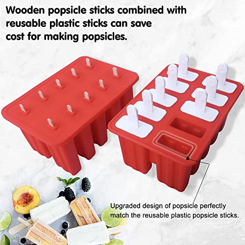 Homemade Popsicle Molds Shapes, Silicone Frozen Ice Popsicle Maker-Bpa Free, With 50 Popsicle Sticks, 50 Popsicle Bags, 10 Reusable Popsicle Sticks, Funnel And Ice Pop Recipes #TOP1