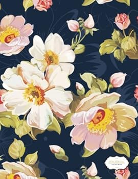 Journal College Ruled: College Ruled Journal, Modern Floral Dark, Lined White Pages (8.5x11)