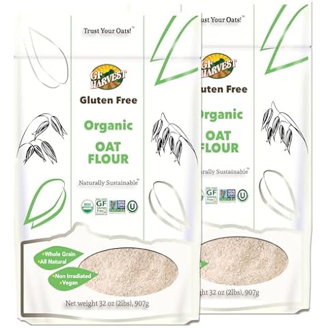 GF Harvest Gluten Free Organic Whole Grain Oat Flour, 32 Ounce Bag, Pack of 2 Cover