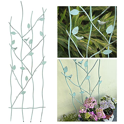 Panneaux métalliques vert de 147 cm, support tuteur de jardin robuste