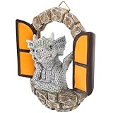 Statue de dragon d'extérieur - est fait de résine durable, avec une forme réaliste et une finition soignée, ornements de jardin pour jardin extérieur