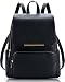 COOFIT Black Leather Backpack Schoolbag Casual Daypack Backpack for Women