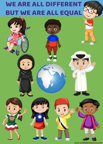 Poster éducatif en PVC indéchirable de haute qualité multiethnique