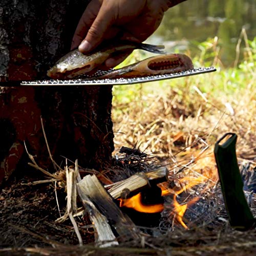 BattlBox Bushcraft Grill Grelha de cozinha de aço inoxidável para fogueira (pacote com 2) Grelha de