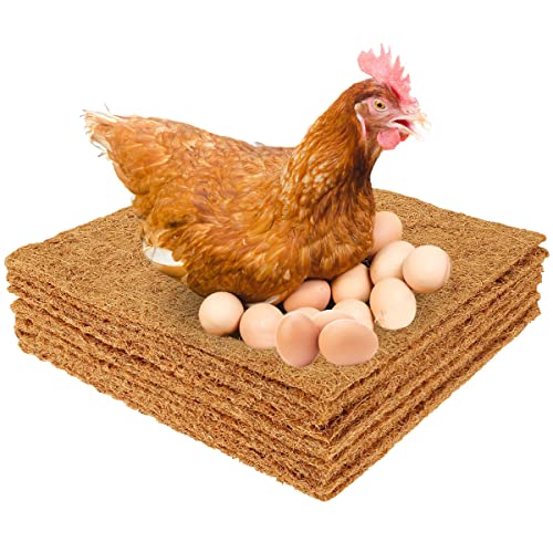 Abizarch 10Pcs Chicken Nesting Pads 13"x13", Natural
