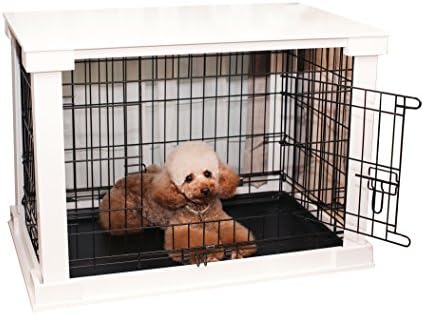 zoovilla White Dog Cage with Crate Cover, Dog Kennel White Large