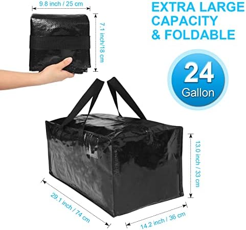 ZIZINET Large Clothes Storage Bag, 90L Storage Moving Bags with Backpack Straps, Handles, Zippers and Tag Pocket ,for Moving, Travelling, Camping, Gardening Tools, Holiday Decorations Storage, 2PCS