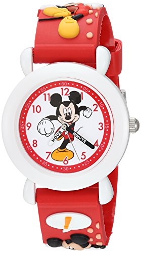 Disney Mickey Mouse Kids' Plastic Time Teacher Analog Quartz 3D Strap Watch #TOP25