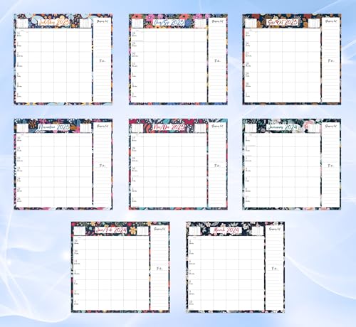 Large 2024 Family Planner 5 Columns Week to View Calendar with Memo Pad 17 Months Wall Planner (Aug 2023 - Dec 2024)