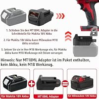 MT18MIL Akkuadapter für Makita auf Milwaukee, YUHDWRE-Adapter Konvertieren für Makita 18V LXT Akku auf Milwaukee 18V Elektrowerkzeuge(Keine Batterie) – Ansicht 2