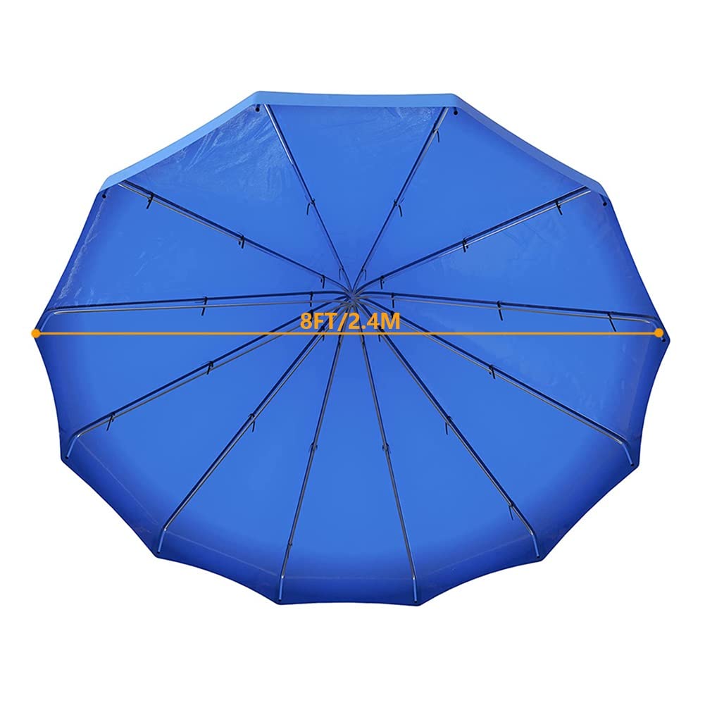 FAJOME Trampoline Canopy with Frame, Blue, 8FT, Octagonal, Children, Unisex, Outdoor Protection, UV30, Water-Proof, Dust-Proof, Easy to Assemble, 100% Customer