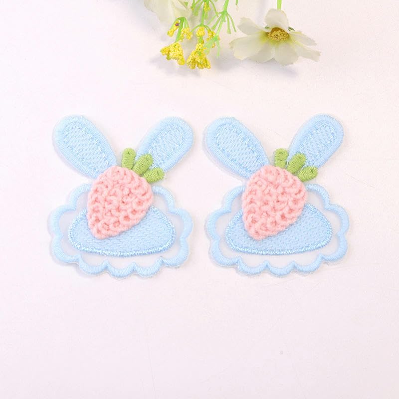 Parches de Bordado Parches de Ganchillo con Forma Conejo y Zanahoria, 6 x 5 cm, 20 Unidades, Bordados, for Planchar, Chinos, for Coser en Ropa, Vaqueros Chaquetas(Yellow)