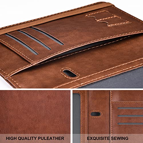 Herriat Passport And Vaccine Card Holder Combo,Cover Case With Cdc Vaccination Card Slot, Leather Travel Documents Organizer Protector, With Rfid Blocking, For Women And Men #TOP6