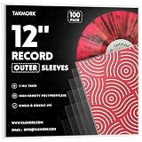 Vinyl Album Covers: 12' LP Vinyl Record Protective Sleeves | Crystal Clear & Durable 3 Mil Thick Record Outer Sleeves, 100 Pcs
