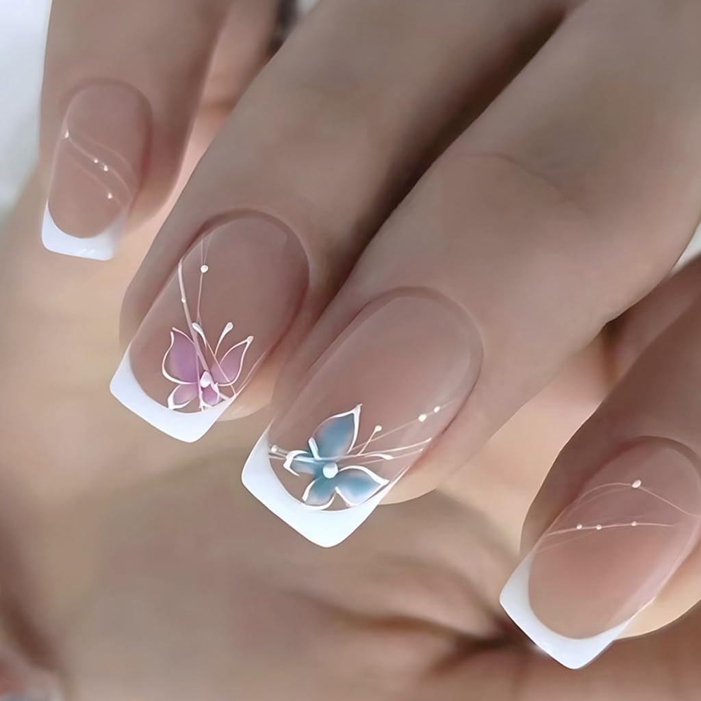 Instantly Fake Nails With Butterfly Tip Design In 24Sizes/Box For Effortless Salon Quality Manicure
