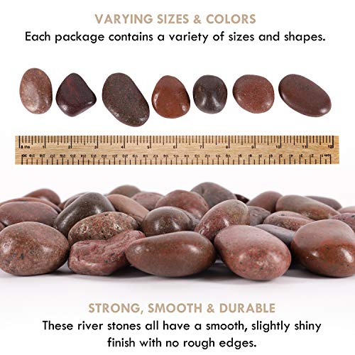 5 lbs Approx. 45 River Rocks Pebbles for Plants Natural Decorative Polished Stones for Planters Succulent Rocks Aquarium Gravel (1.6-2.4 Inches) - Thumbnail 2
