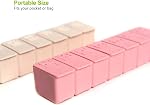 Portable Pill Organizer, CICINIO Weekly 7-Day Travel Medicine Box, BPA Free Pill Cases for Pills/Vitamin/Fish Oil/Supplements - 2Pack Pink