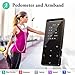 MP3 Player, 64GB MP3 Player with Bluetooth, Hi-Fi Lossless Sound Music Player with FM Radio, Voice Recorder, Pedometer, Expandable up to 128GB TF Card, with Armband and Earphone, Black