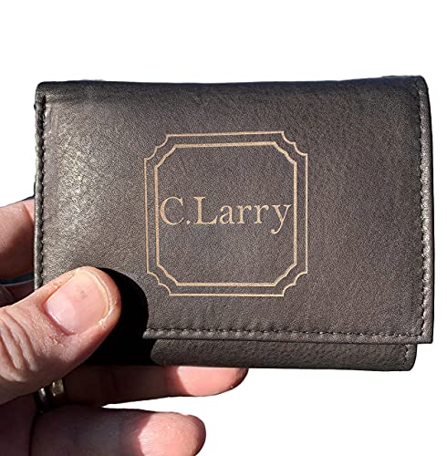 Genuine Leather Tri Fold Personalized Mens Wallet (777) #TOP1