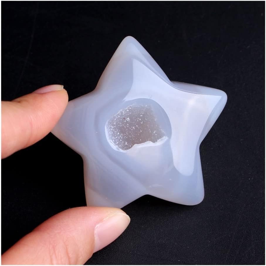 GURSAC 1PC Natural Five-Pointed Star Agate Geode Craft Collection Minerals Crystals Stones Love Birthday Gifts Home Decoration Beautiful Crystal