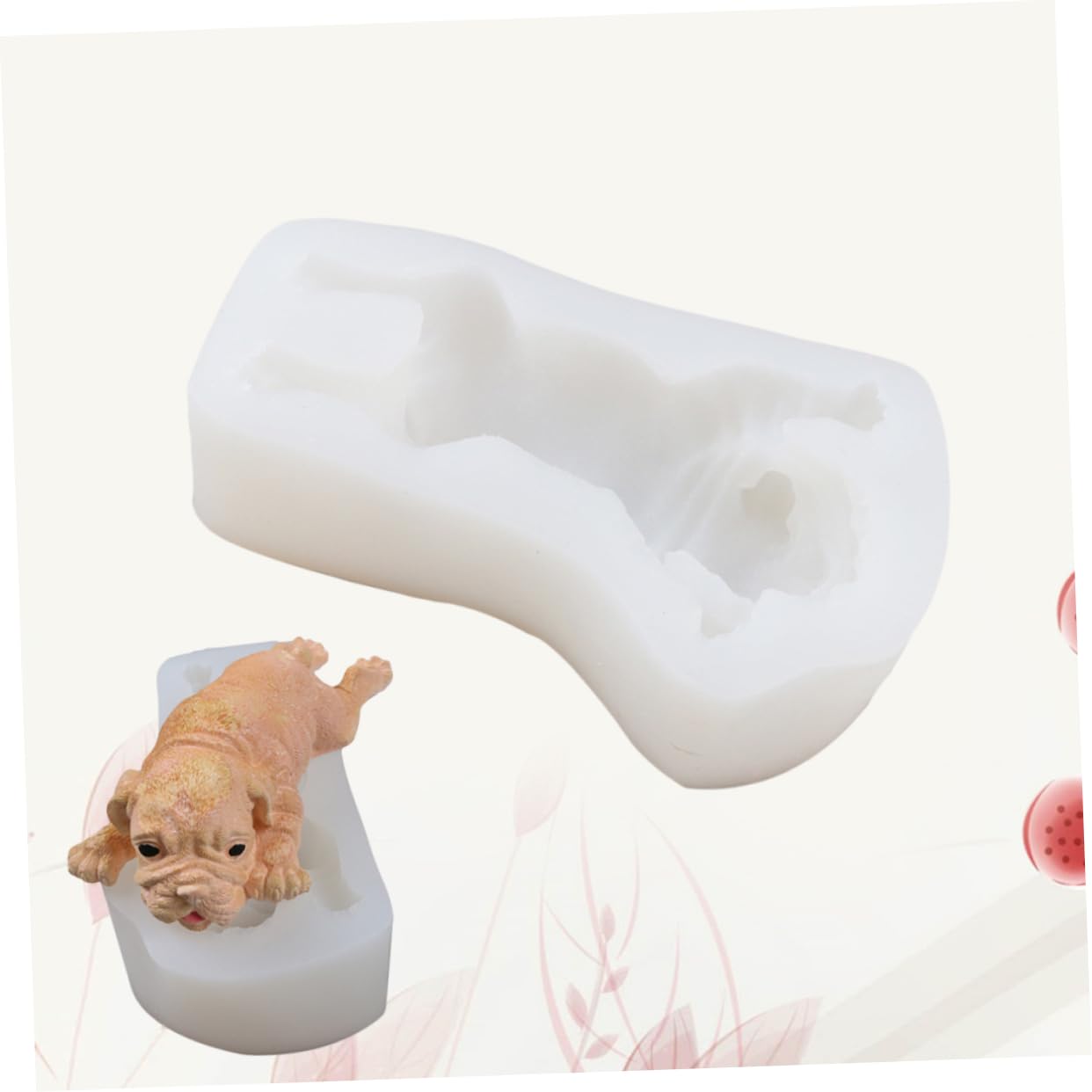 LABRIMP Moule Silicone Forme de Shar Pei Anglais pour Gâteau Outil de Décoration de Gâteau Fondant Transparent