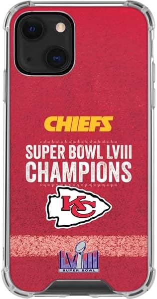 Skinit Clear Phone Case Compatible with iPhone 13 - Officially Licensed NFL Chiefs Super Bowl LVIII Champions Design