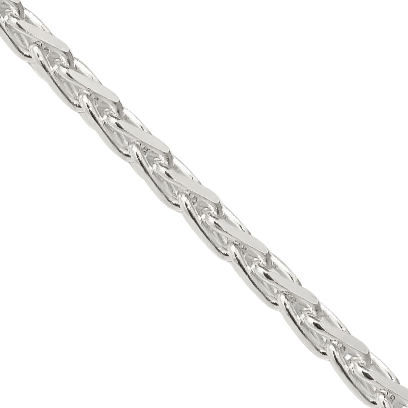 IceCarats 925 Sterling Silver 2.15mm Thin Spiga Wheat Chain Necklace Diamond Cut