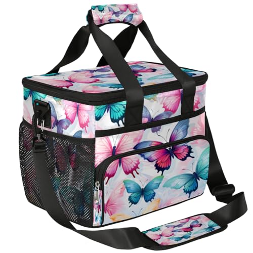 Butterfly Insulated Picnic Backpack Lunch Box for Women Men Picnic Basket Tote Lunch Bag Picnic Bag Portable Lunch Bags for Picnic, Beach, Work, Trip,Office, Camp Flock of Butterflies