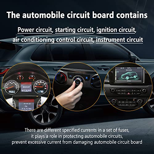 Car Fuses Kit,Fuse Puller,Blade-Type Fuses - Standard Size(5A 7.5A 10A 15A 20A 25A 30A) Replacement Fuses For Car/Suv/Rv/Truck/Boat (10) #TOP3