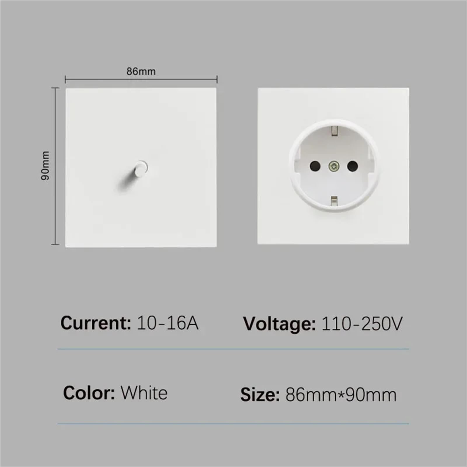 Interruptor de pared momentáneo de 1 a 4 vías y 2 polos, color blanco mate, for el hogar(2-Gang 2 Way Switch)
