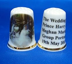 Porcelain China Collectable Thimble - Prince Harry & Meghan Markle Wedding Bridesmaids Box
