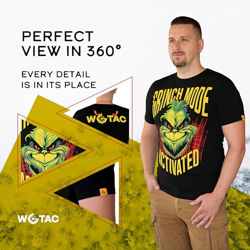 WGTac Camisetas gráficas premium – Camisetas estampadas masculinas de manga curta Grinch Mode, Preto