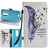 Droid Turbo 2 Case, Droid Turbo 2 flip Case, Harryshell(TM) Feather Wallet Folio Leather Flip Case Cover with Card Slot and Wrist Strap for [VERZION] Motorola Droid Turbo 2 / Moto X Force (2015)