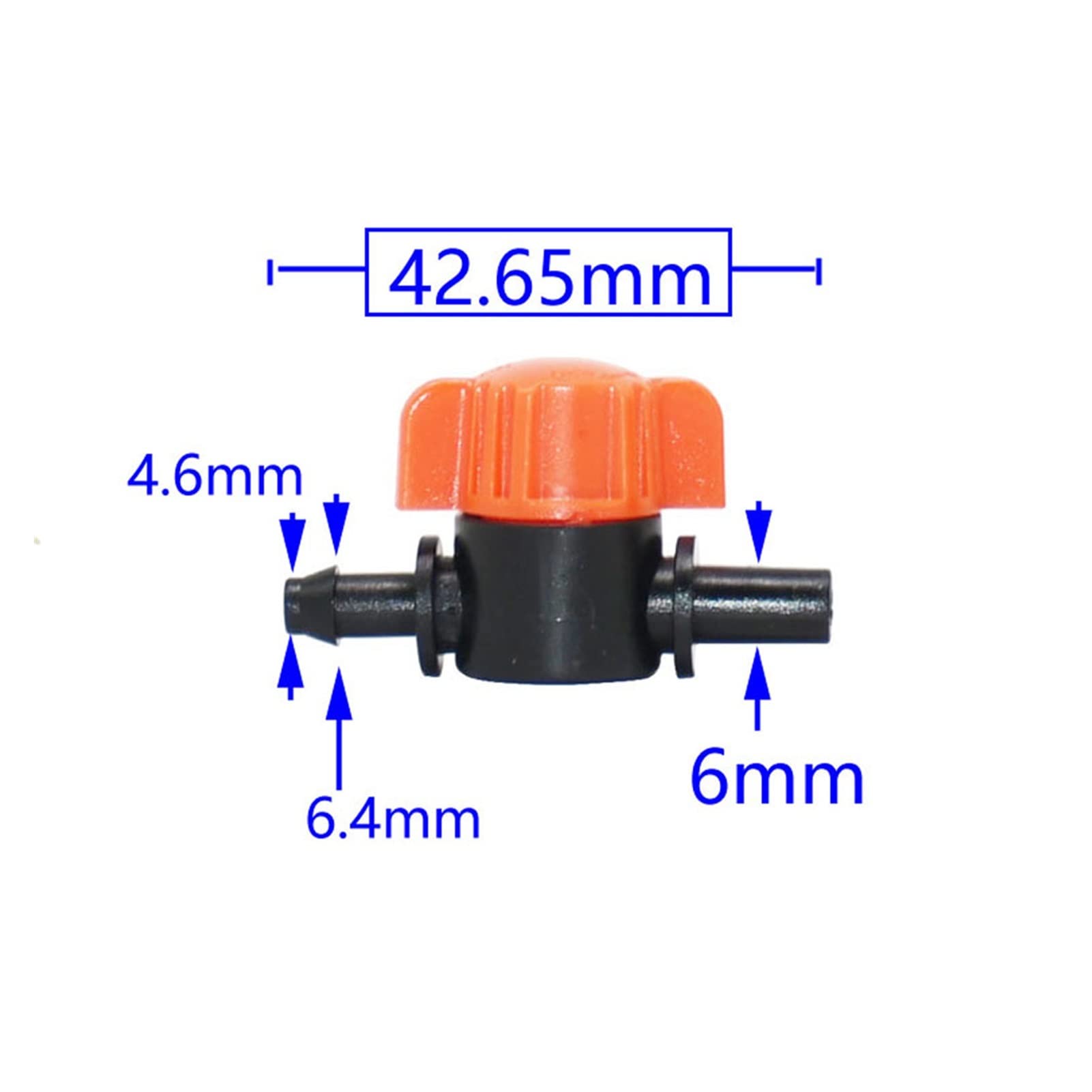 Złącze do węża ogrodowego 100 sztuk 4/7 mm wąż zaworu dźwig 1/4 cala do 4 mm 6 mm zawór ogrodowy zawór wody ogrodowy złącze do nawadniania kropelkowego złącze rury (kolor: 1I4 do 1I4)