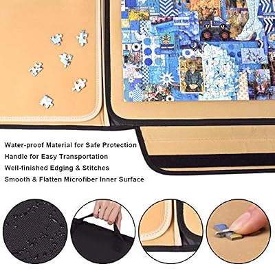 1500 Pieces Jigsaw Puzzle Board, Portable Puzzle Board, 2535.43 Jigsaw Puzzle Table Board, Puzzle Keeper Puzzle Caddy with Sorting Trays & Detachable Board,Non-Slip Surface