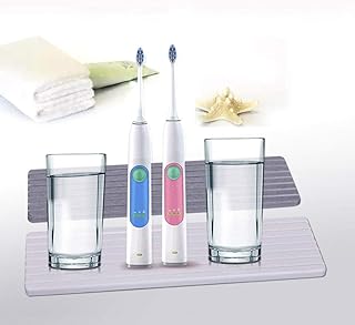 Ryohan 珪藻土トレー 水切り歯ブラシスタンド 畝織り石鹸置き 歯磨きマット ドライング ビッグサイズ（28ｃｍ*8ｃｍ）トレイ 速乾吸水滑り止めエコ ホルムアルデヒド吸収 断熱耐熱お茶コーヒーパッドコースター 防カビ、除湿、空気浄化、消臭...