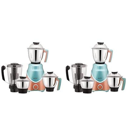 Echt ZR 7S Mixer Grinder 750 Watt, 4 Stainless Steel Jars, Wet Jar(1500 ml), Multipurpose Jar (1000 ml),Chutney Jar (300ml) & Juicer Jar(1250ml);3 Speed Control, 2 years warranty, Champagne blue