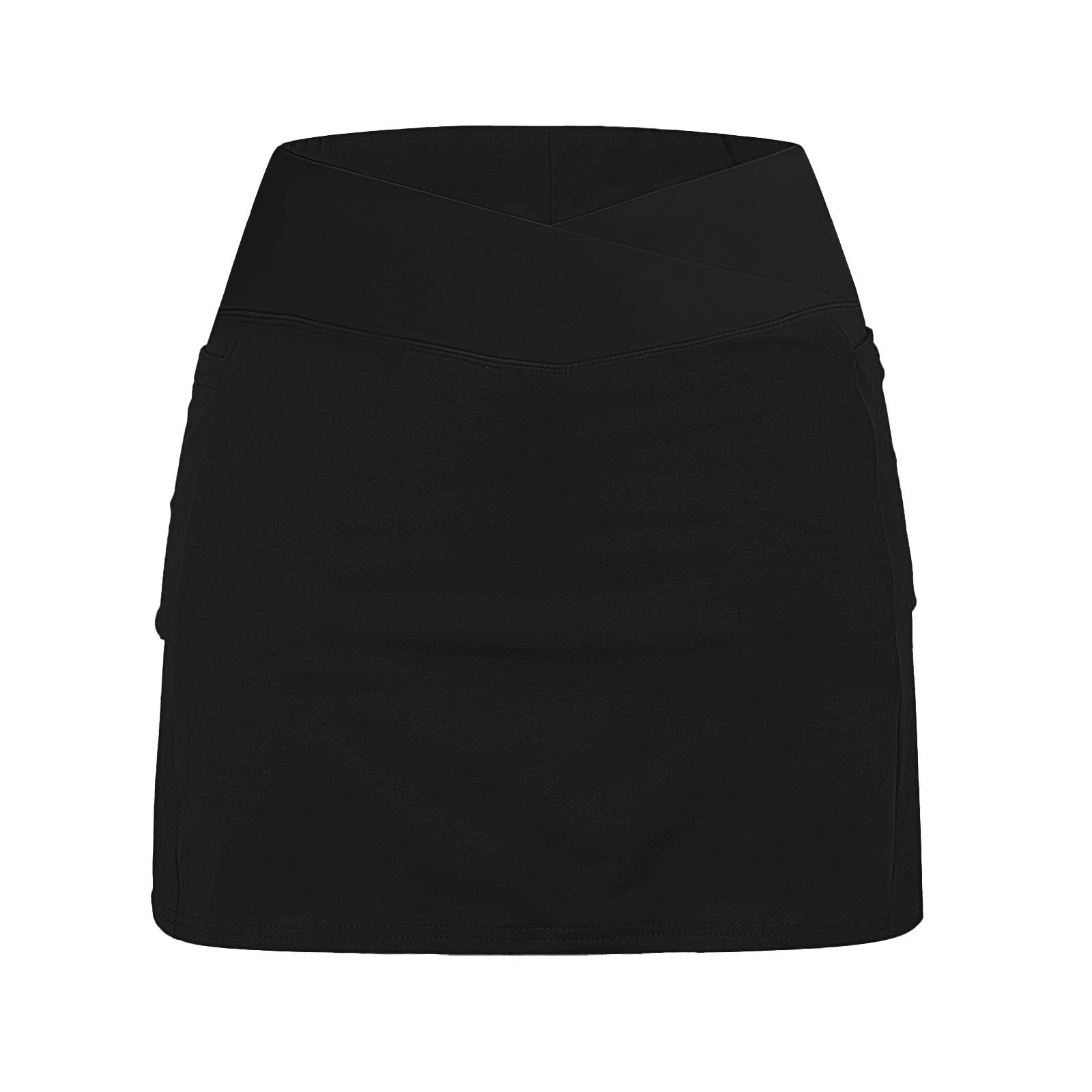 Generisch Damen Tennisrock Hosenrock Skort Rock mit Hose Bodycon Minirock mit Schlitz Golf Pickleball Skirt Tennisröcke Für Damen