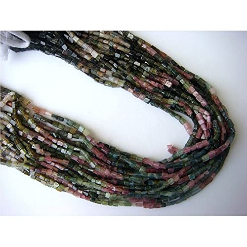 Multi tourmaline cube rondelles 4mm lot 5 strands perles pierres naturelles bijoux