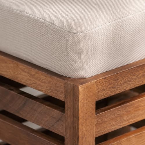 Image of Multipurpose Wooden Puffy with Footrest, Dressing Table, and Solid Wood Stool with Cushion for Living Room, Bedroom, Balcony, etc.