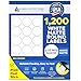 1,200 Label Outfitters Round, White, 2-1/2" Diameter Laser and Inkjet Labels, 100 Sheets