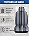 Sino Salected Baja Saddle Blanket Car Seat Covers Front Set with Seat Belt Pads, Washable Breathable Striped Woven Cloth Seat Covers for Cars, SUV, Truck, Airbag Compatible(Blue)