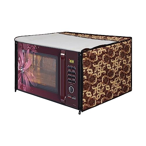 Image of DREAM KING Stylish Design & Printed Microwave Oven Cover Full Closure |waterproof & Dustproof Oven Cover Suitable for All Models - Multicolour SA39