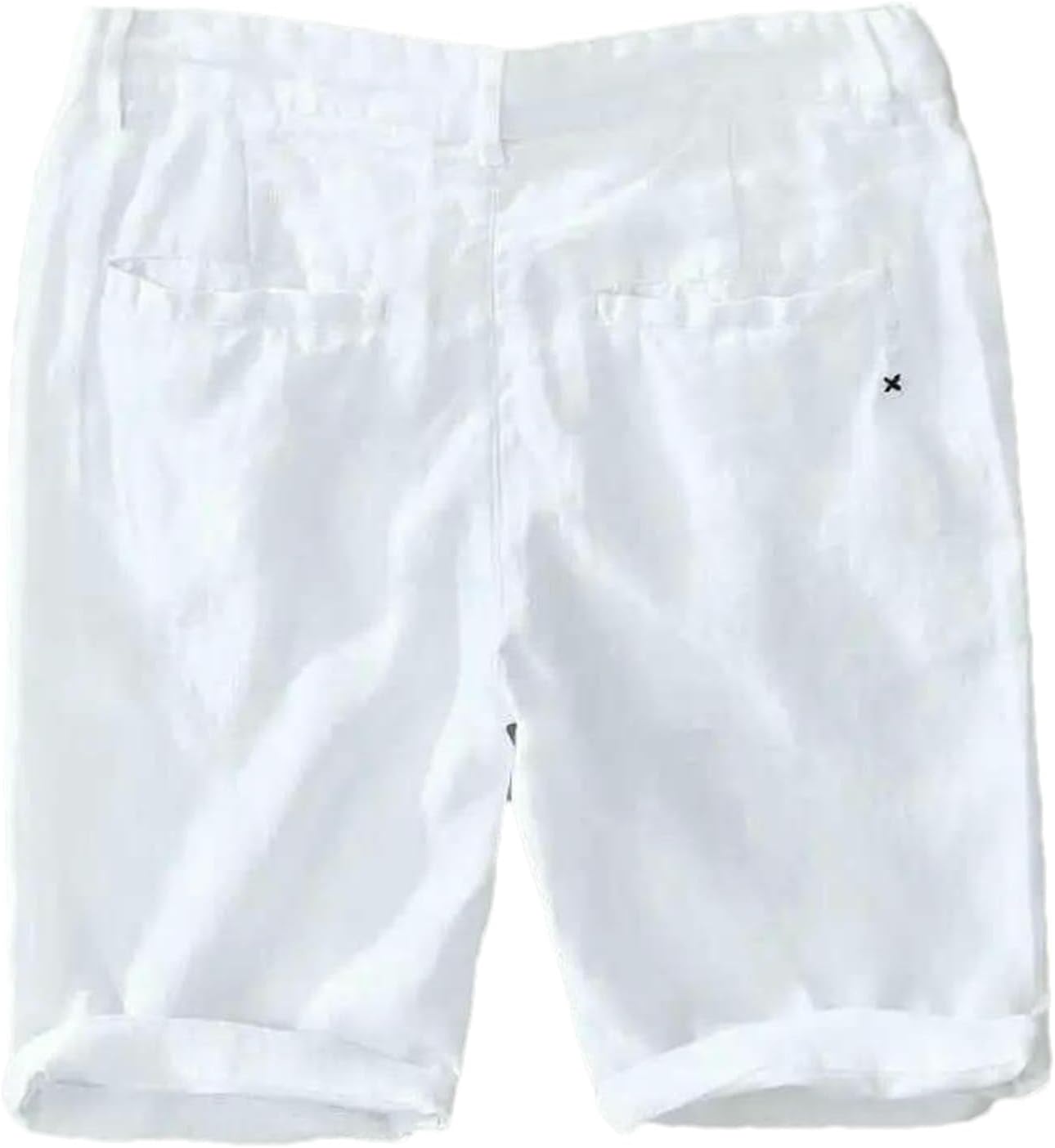 Mens Linen Beach Vacation Shorts Multi-Pocket Simple Breathable Capris Summer Thin Sport Lightweight Short Pants