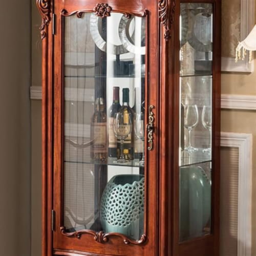 Gabinete de vino de madera estilo europeo con puertas de vidrio miniatura 3