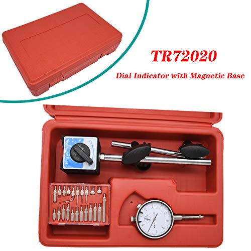 Dial Indicator With Magnetic Base And Point Precision Inspection Set, Long Arm 0-10Mm Tester Gage Gauge 0.01Mm, By Nakao #TOP1